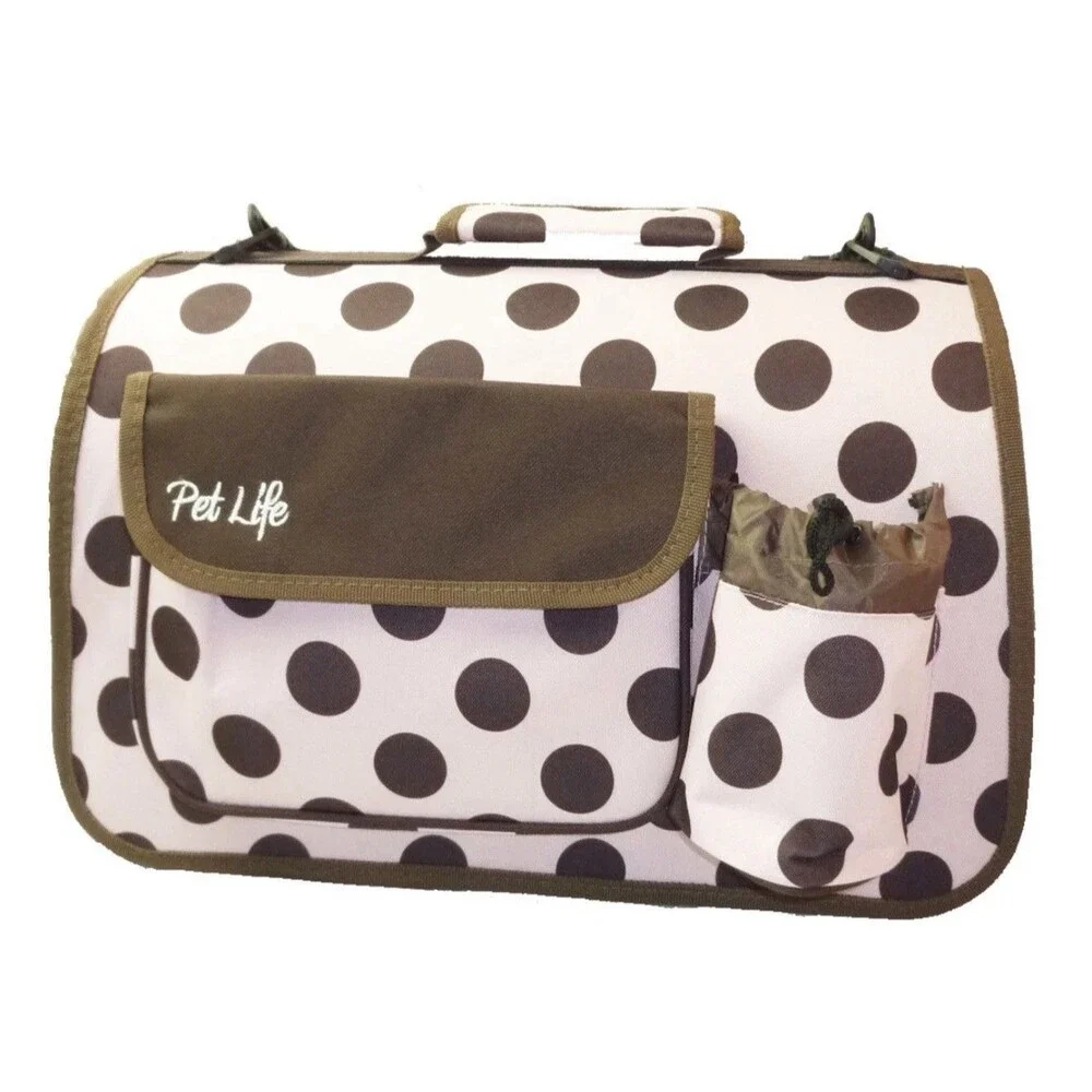 Airline Approved Folding Collapsible Zippered Casual Travel Pet Dog Carrier bag